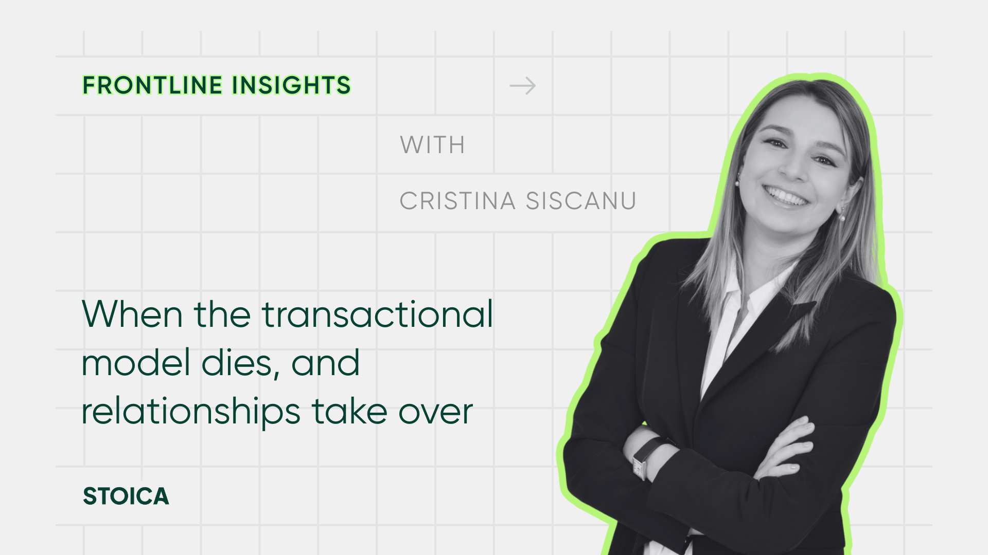 Thumbnail for our article series Frontline Insights, this one features Cristina Siscanu 