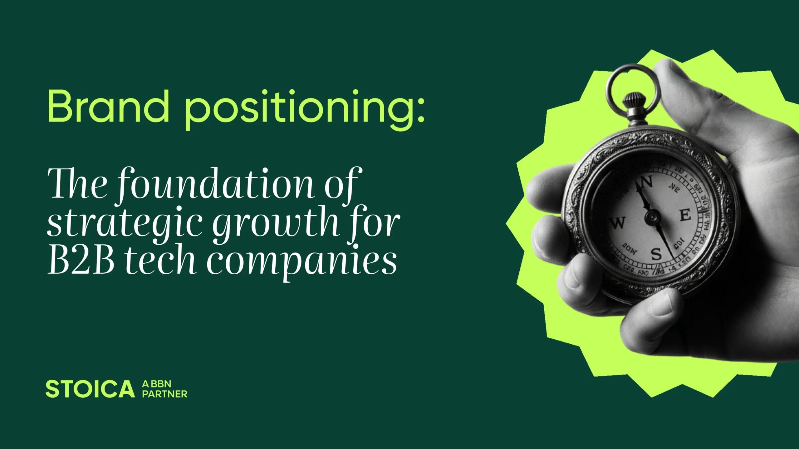 thumbnail with title + hand holding a compass, highlighting the idea of positioning and clarity in the context of brand positioning